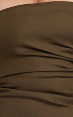 Jamie Maxi Dress - Strapless Ruched Fitted Column Dress in Chocolate