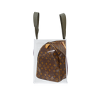 TITA ELVIE DUFFLE GROCERY BAG, BROWN CANVAS, LARGE