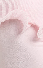 Winnie Maxi Dress - Off Shoulder Frilled Hem Knitted Dress in Baby Pink