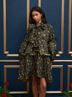 Monarch Floral Jacquard Dress