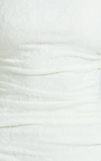 Kayrene Maxi Dress - Short Sleeve Jacquard Dress in Cream