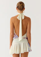 Willow Chiffon Mini Dress - Violet Blossom