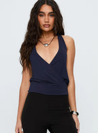 Michella Wrap Top Navy