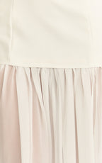 Florence Maxi Dress - Off Shoulder Sheer Skirt Dress in White