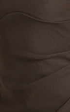 Thelma Maxi Dress - Square Neck Bodycon Dress in Chocolate