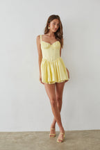 Belle Lace Trim Corset Fit and Flare Mini Dress