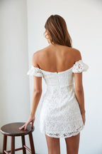 Karlie Lace Puff Sleeve Mini Dress