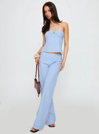 Sofea Halter Top Blue Stripe