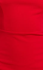 Salome Midi Dress - Halter Neck Column Dress in Red