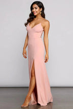 Lace-Up Back Formal Dress