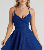 Spectacular Twirl Glitter Skater Dress
