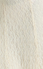 Rhea Maxi Dress - Lace Ruffle Halter A Line Godet Dress in Cream