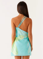 Aiva Mini Dress - Turquoise Floral