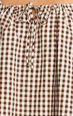 Brixton Mini Dress - Square Neck Smock Dress in Chocolate