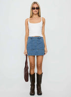 Hughes Mini Skirt Light Blue Denim