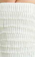 Aria Mini Dress - Beaded Pearl Fringe A Line Dress in Ivory