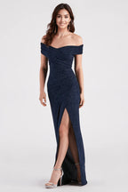 Formal Glitter Wrap Dress