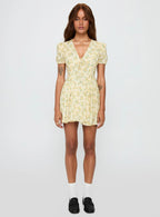 Ethelyn Mini Dress Yellow Floral