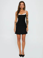 Renaissance Corset Lace Mini Dress Black / White
