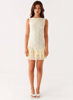 Manuka Ruffle Mini Dress - Yellow
