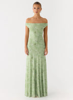 Wasting Time Maxi Dress - Blurred Lime