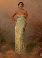 Celandine Beaded Maxi Dress - Lime