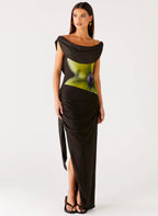 Good Fortune Maxi Dress - Lime Flower