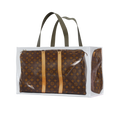TITA ELVIE DUFFLE GROCERY BAG, BROWN CANVAS, LARGE