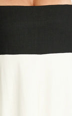 Katrien Maxi Dress - Strappy Empire Waist Flare Dress in Black & White