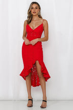 Back In The Habit Midi Dress Red