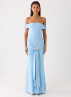 Vee Bardot Maxi Dress - Blue