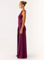 Fault Line Maxi Dress - Plum