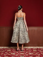 Gilded Leopard Midi Dress