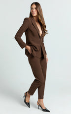 Hermie Blazer - Single Breasted Blazer in Chocolate