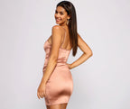 Wrapped In Stylish Satin Mini Dress
