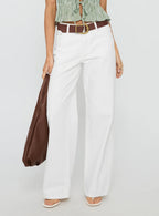 Serenitia Mid Rise Relaxed Jeans White Wash