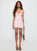 Isabetta Halter Mini Dress Pink