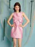 Gali Bow Jacquard Mini Dress
