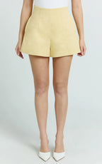 Harvey Shorts - High Waisted Tailored Shorts in Lemon