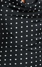 Blanca Maxi Dress - Cowl Neck Bias Cut Dress in Black Polka Dot