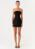 Antalya Strapless Mini Dress - Black