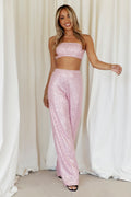 Shimmer Life Crop Light Pink Sequin