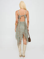 Blaize Asymmetrical Midi Dress Multi Check