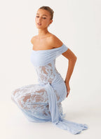 Gracie Twist Maxi Dress - Blue