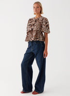 Western Wind Tie Top - Leopard