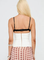 Renaissance Corset Lace Top White / Black
