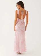 Moorey High Neck Maxi Dress - Pink