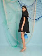 Oyster Jacquard Mini Dress