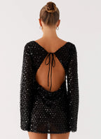 Edessa Sequin Mini Dress - Black