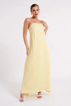 Luisa Strapless Maxi Dress - Lemon